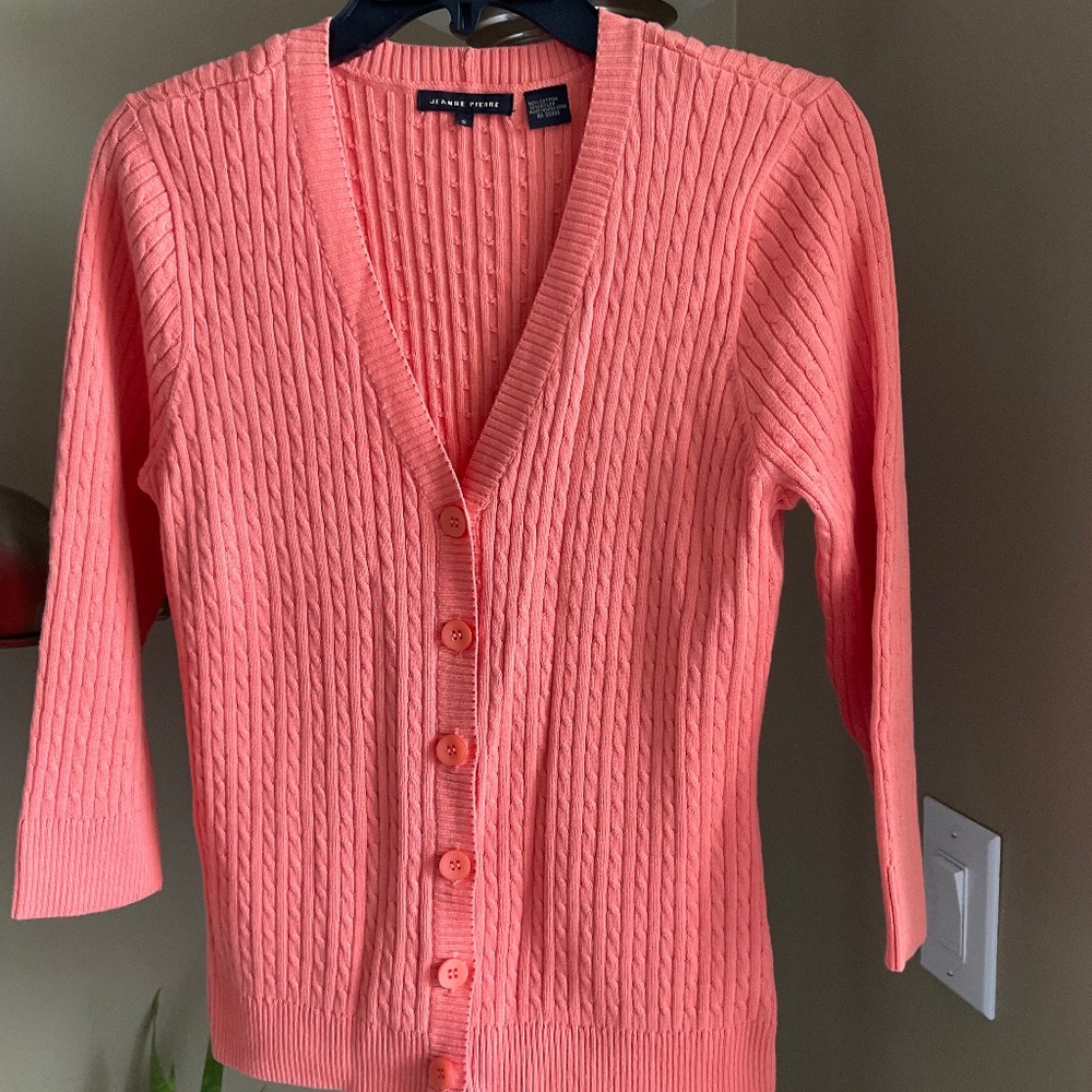 Jeanne Pierre Light Orange Sweater Size Small